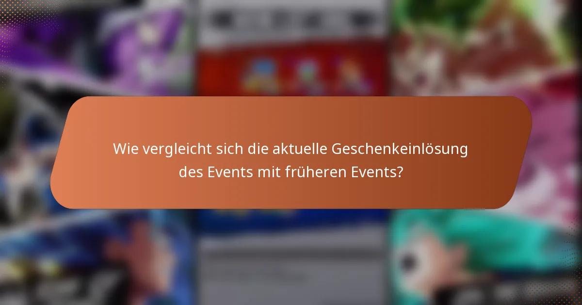 Wie vergleicht sich die aktuelle Geschenkeinlösung des Events mit früheren Events?